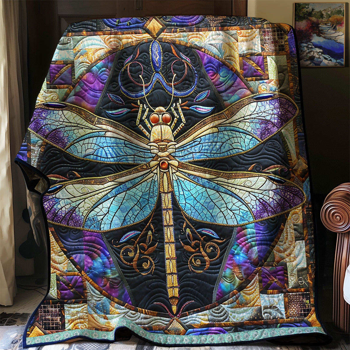Purple Dragonfly WG2808001CL Quilt Blanket