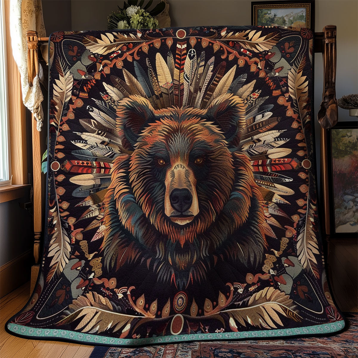 Bear Native American WN0909049CL Quilt Blanket
