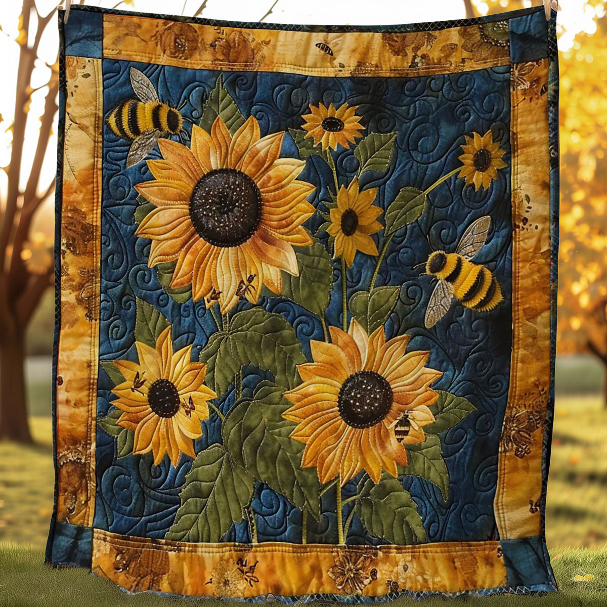Bee Buzzing Garden WN2108110CL Quilt Blanket
