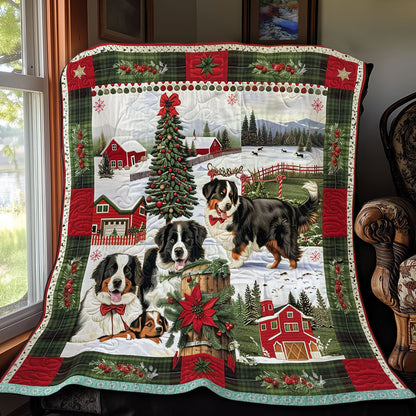 Bernese Mountain Holiday Cheer WN3008009CL Quilt Blanket