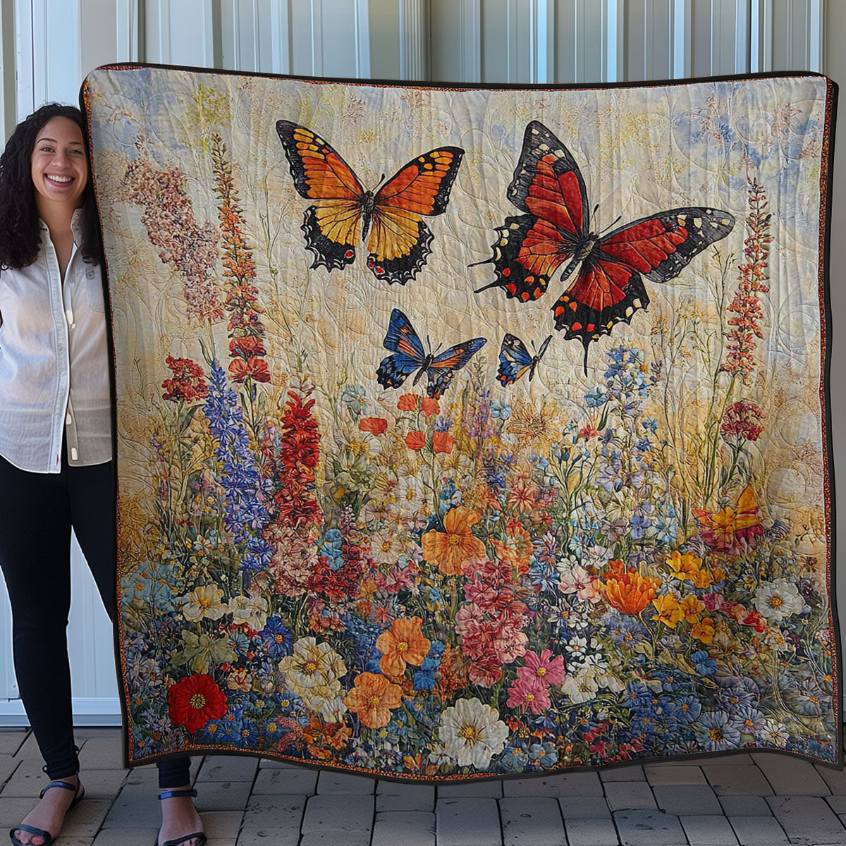 Blossom and Flutter WN0508029CL Quilt Blanket