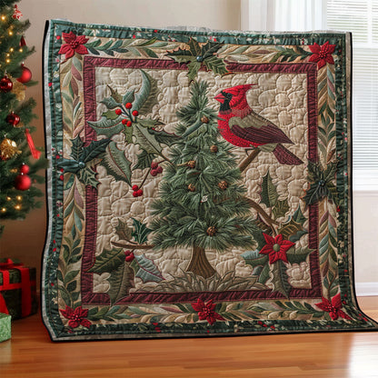Cardinal With Pine Tree SR1908044CL Quilt Blanket
