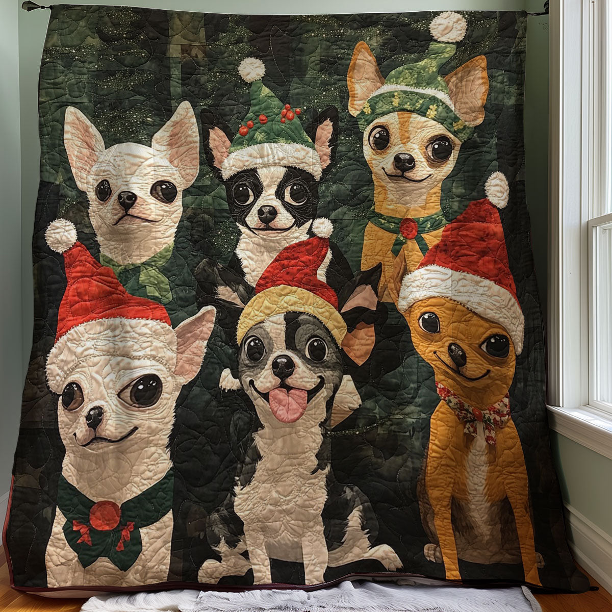 Christmas Chihuahua WM0308019CL Quilt Blanket