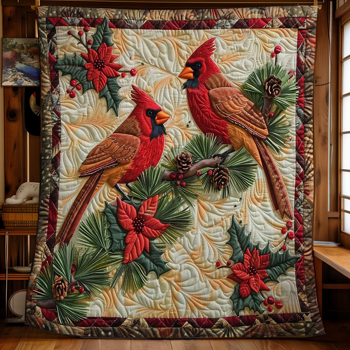 Couple Of Cardinals WM0509028CL Quilt Blanket