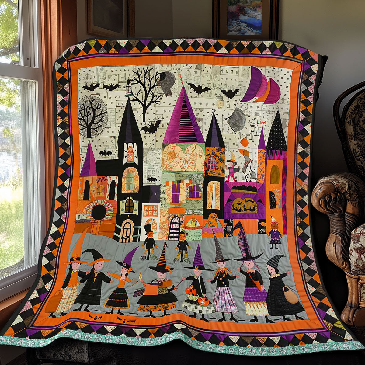 Halloween Witches' Trick Or Treat WN3008042CL Quilt Blanket