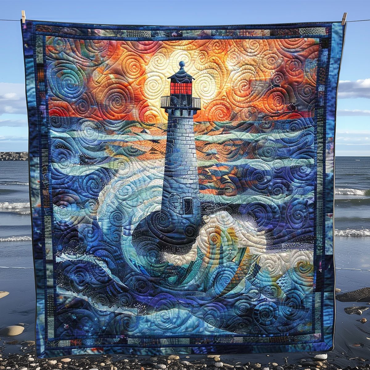 Lighthouse Harbor Throw WN1008052CL Quilt Blanket
