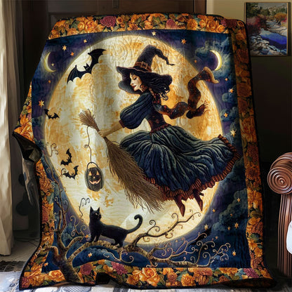 Moonlit Witch's Flight WN1908079CL Quilt Blanket