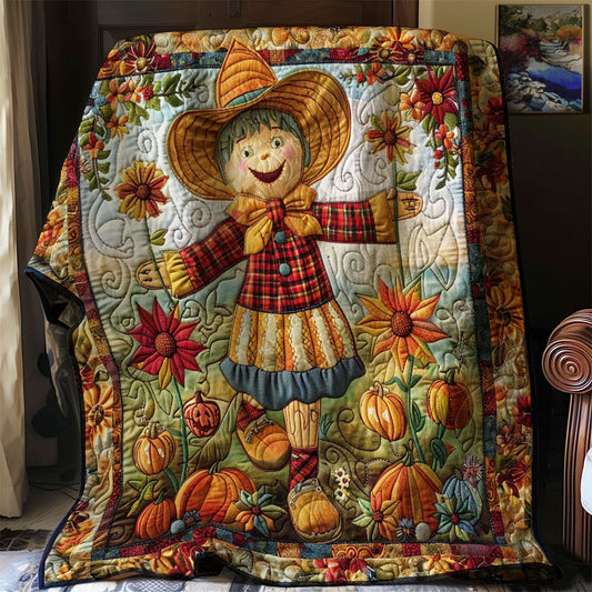 Scarecrow and the Pumpkin Moon WN1908043CL Quilt Blanket