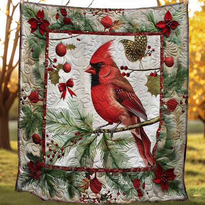 Snowy Cardinal Christmas Throw WN1008074CL Quilt Blanket