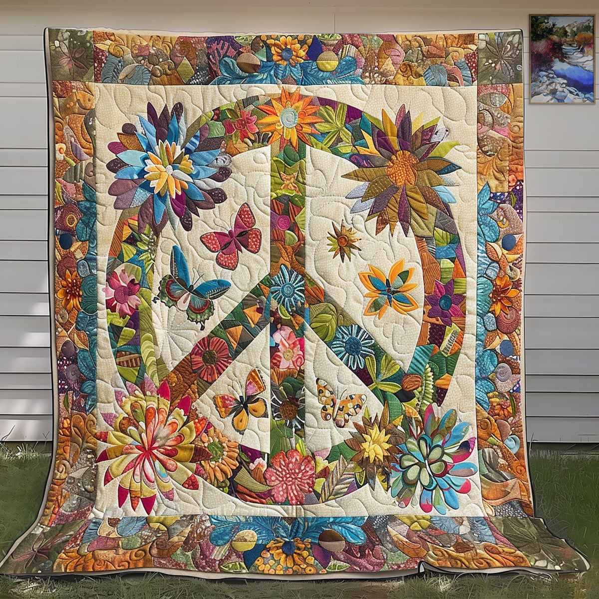 Trippy Hippie Sign SR1008032CL Quilt Blanket