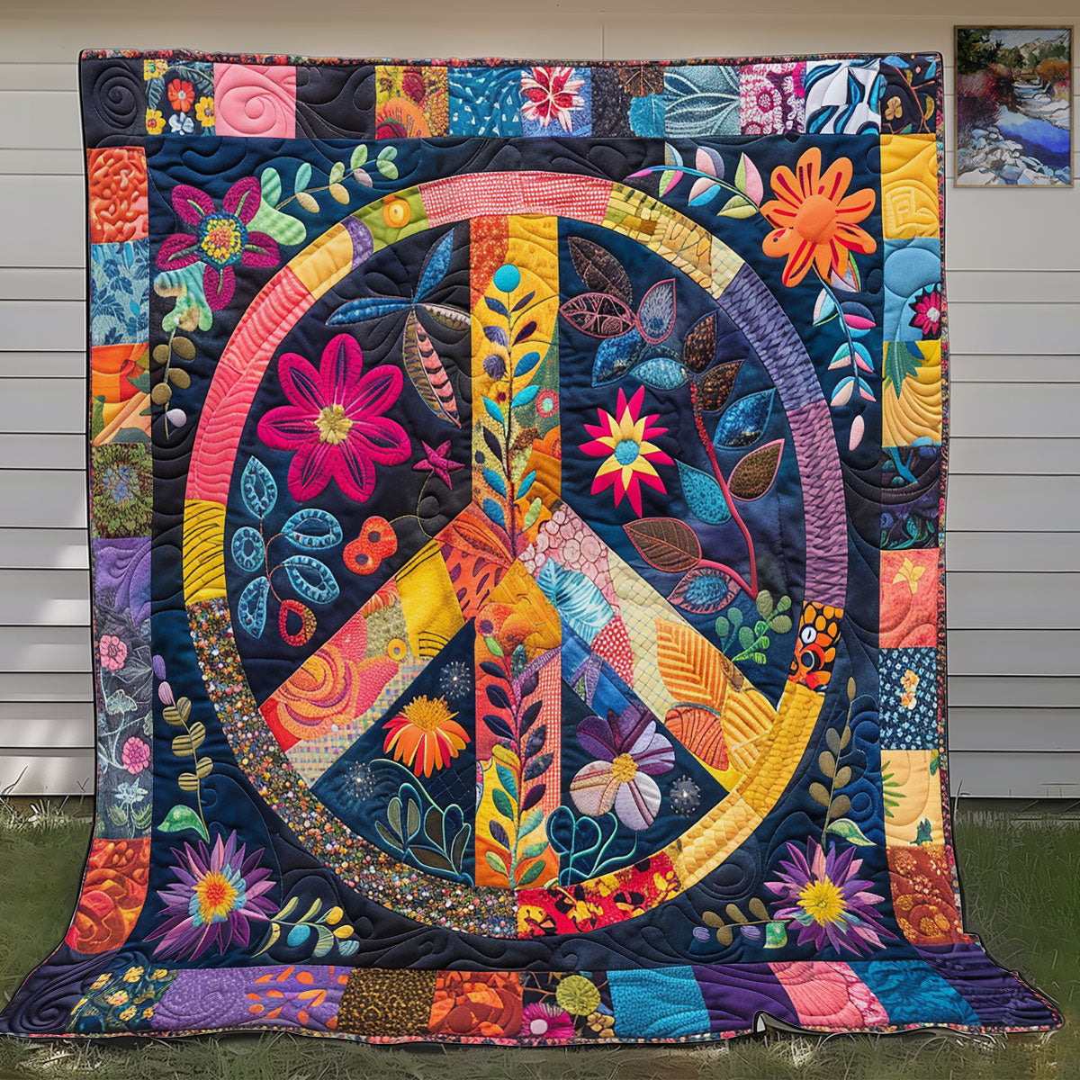 Trippy Hippie Sign SR1008033CL Quilt Blanket