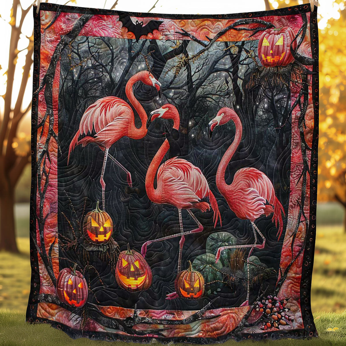 Wicked Flamingo Nest WN0908011CL Quilt Blanket
