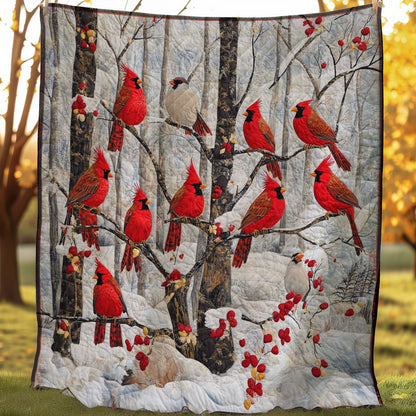 Winter Cardinals WM3107001CL Quilt Blanket