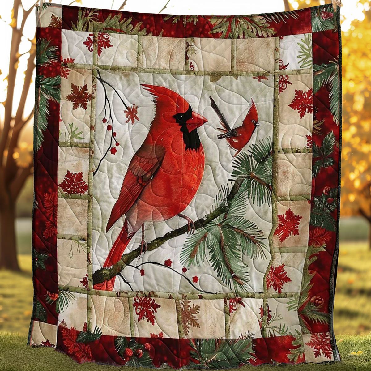 Winter Cardinal Magic WN1008072CL Quilt Blanket