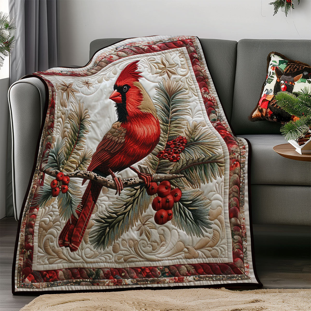 Winter Cardinal SR1408013CL Quilt Blanket
