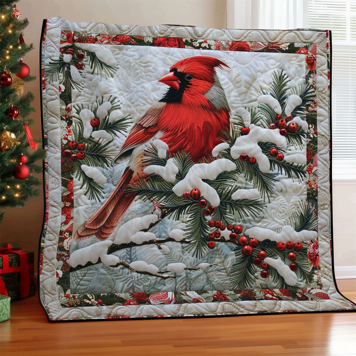 Winter Cardinal SR1908047CL Quilt Blanket