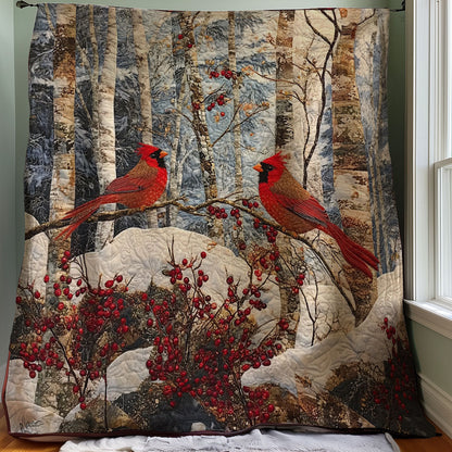 Winter Cardinals WM0308014CL Quilt Blanket