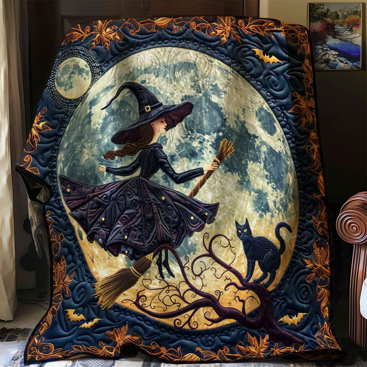 Witch's Haunted Moon WN1908084CL Quilt Blanket
