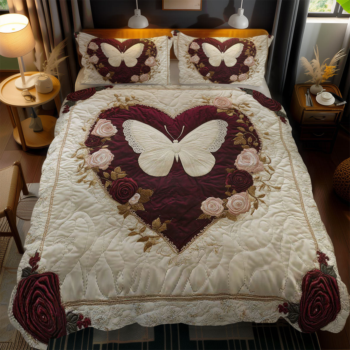 Eternal Butterfly WN1102054CL Quilted Bedding Set