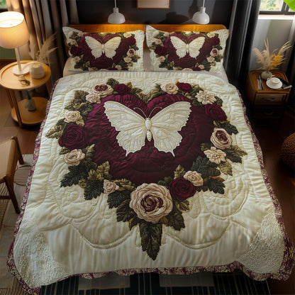 Heartfelt Butterfly WN1102062CL Quilted Bedding Set