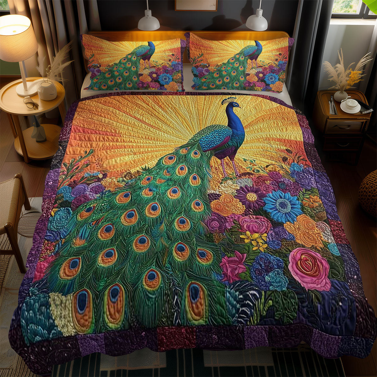 Peacock Radiance WN1102072CL Quilted Bedding Set