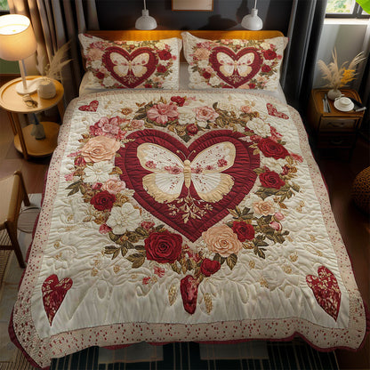 Rose Butterfly WN1102076CL Quilted Bedding Set