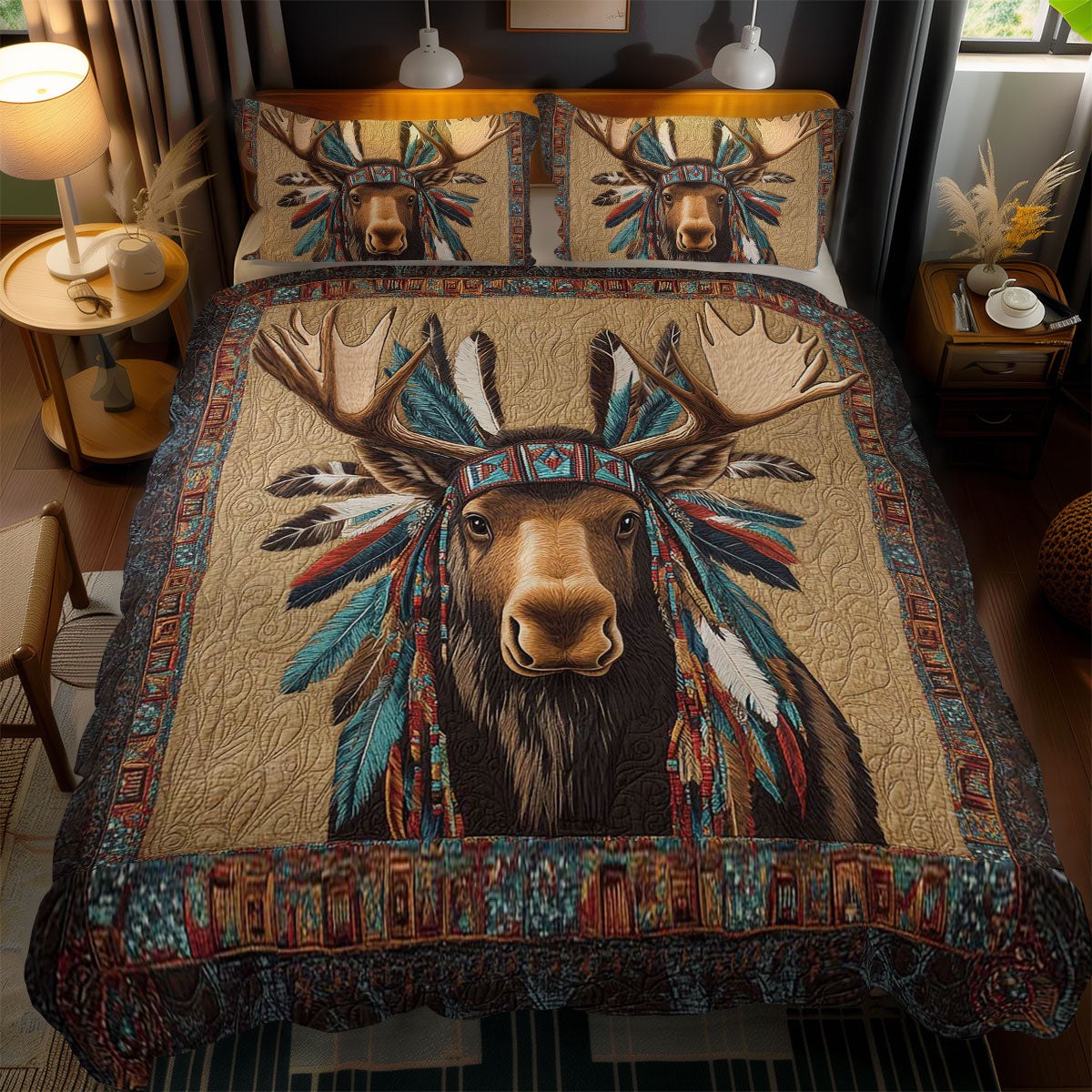 Spirit Moose WN1102081CL Quilted Bedding Set