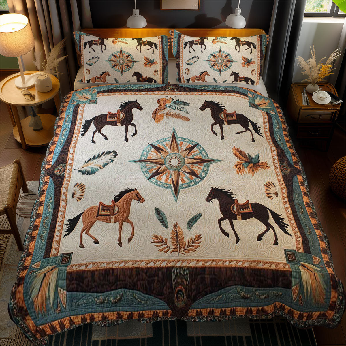 Tribal Horse WN1102084CL Quilted Bedding Set