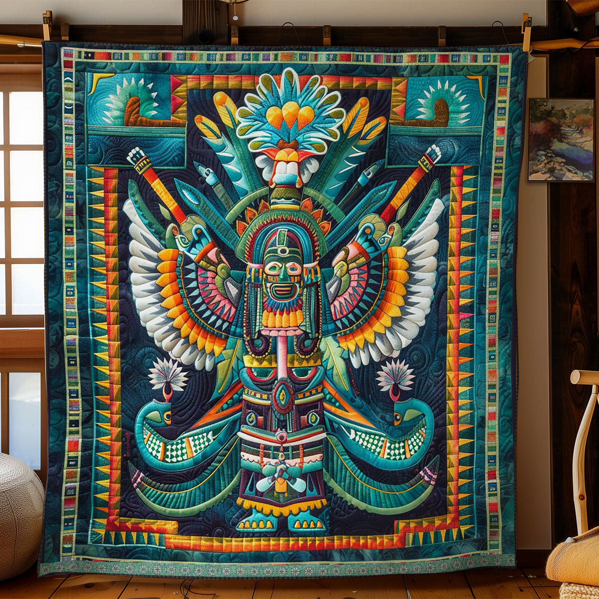 Aztec Divine Guardian WN1709059CL Quilt Blanket