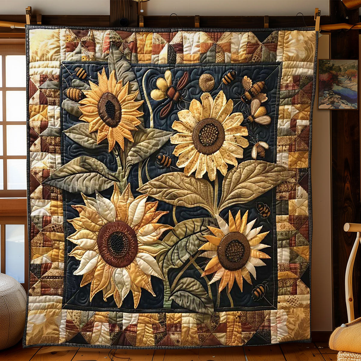 Bee Blossom Haven WN2108108CL Quilt Blanket