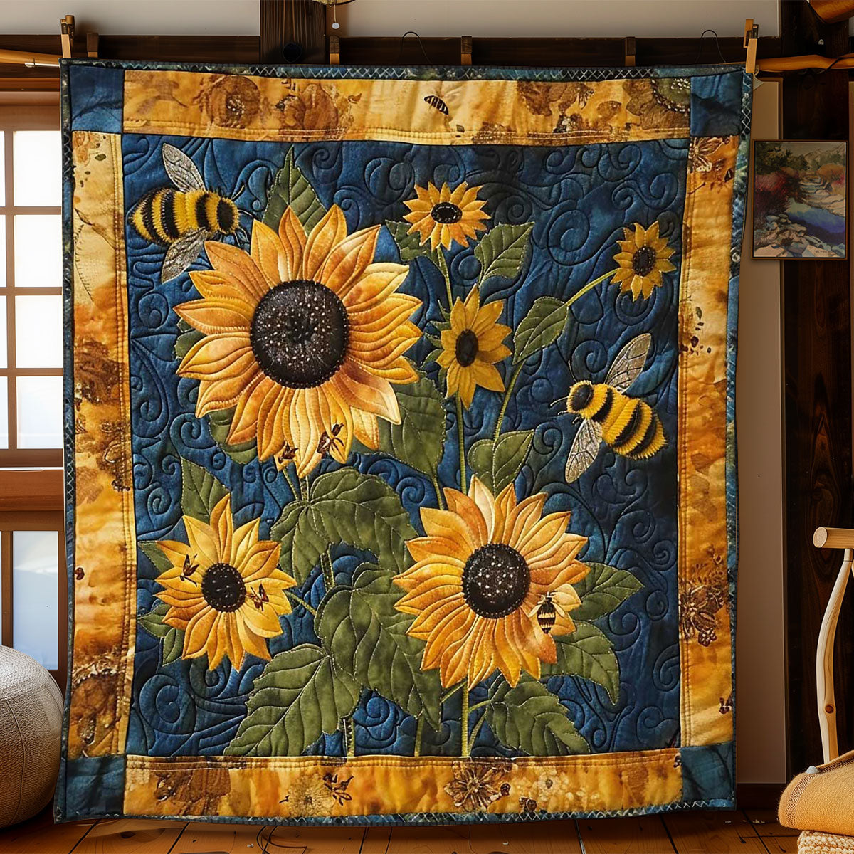 Bee Buzzing Garden WN2108110CL Quilt Blanket