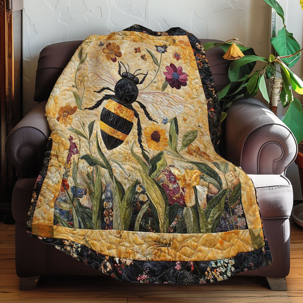 Bees And Flowers WN3107029CL Quilt Blanket