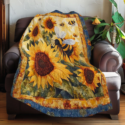 Bees And Sunflowers WN0208004CL Quilt Blanket