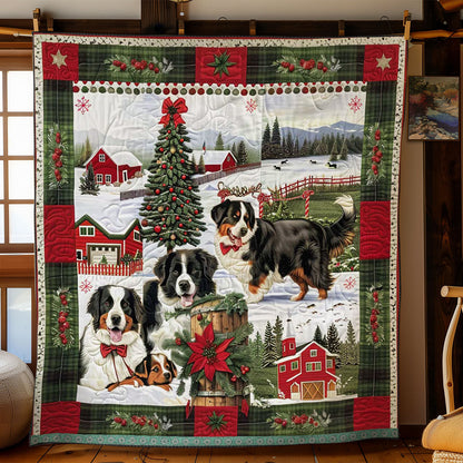 Bernese Mountain Holiday Cheer WN3008009CL Quilt Blanket