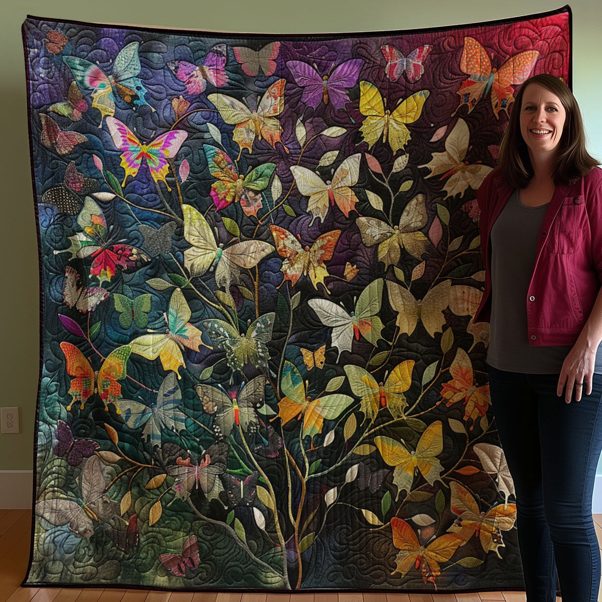 Butterflies Night WM3007001CL Quilt Blanket