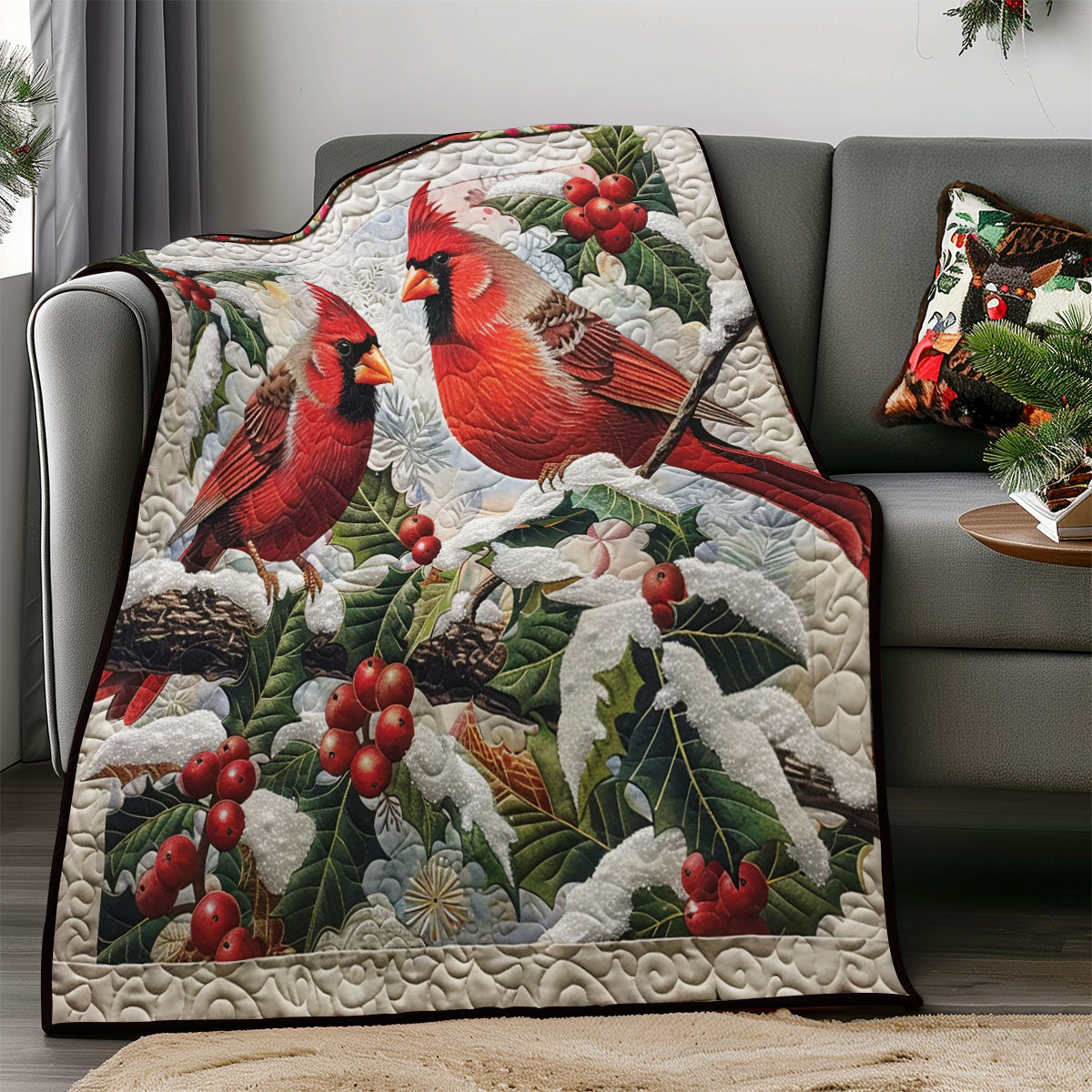Cardinal And Flower SR2308006CL Quilt Blanket