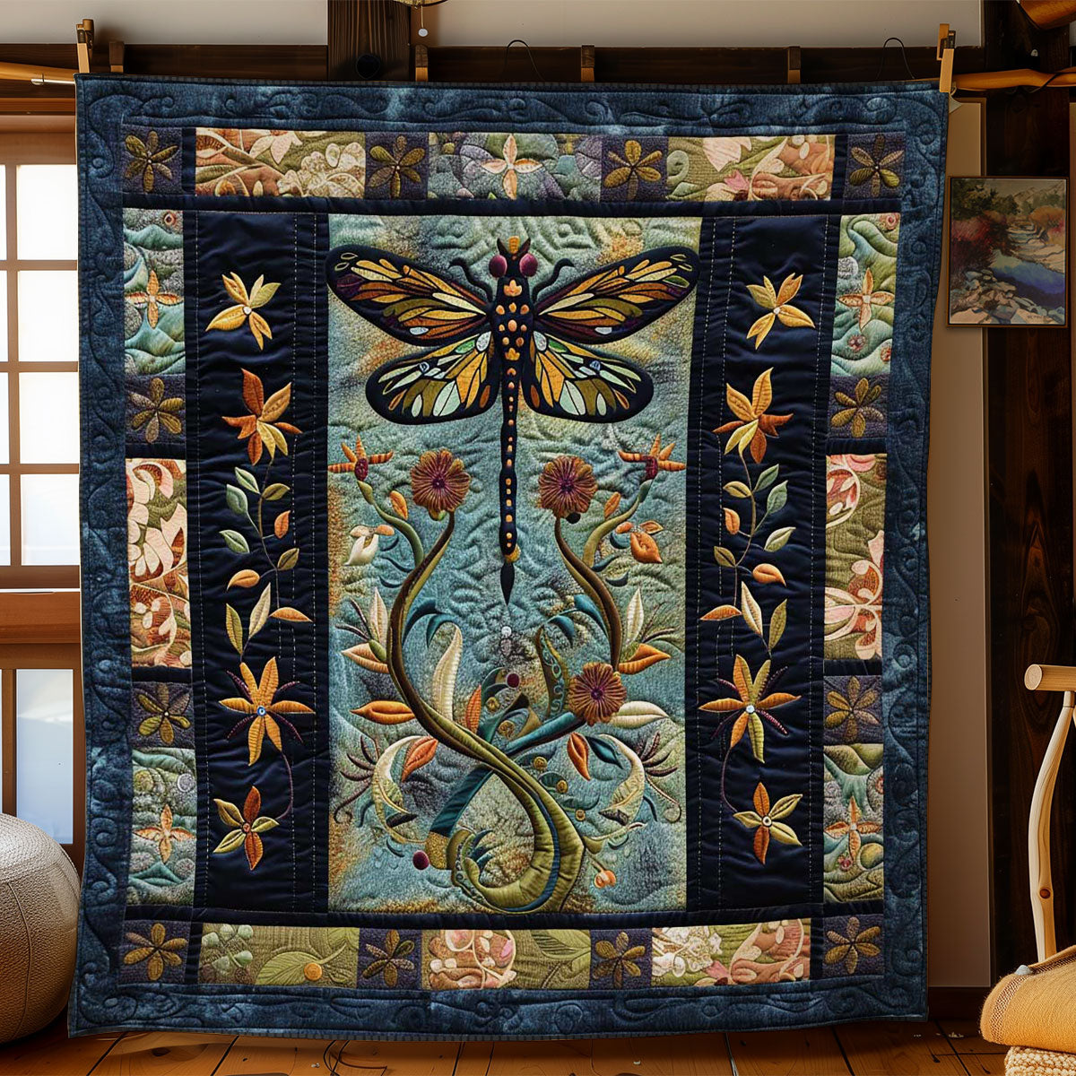 Dragonfly’s Whispering Woods WN2808030CL Quilt Blanket
