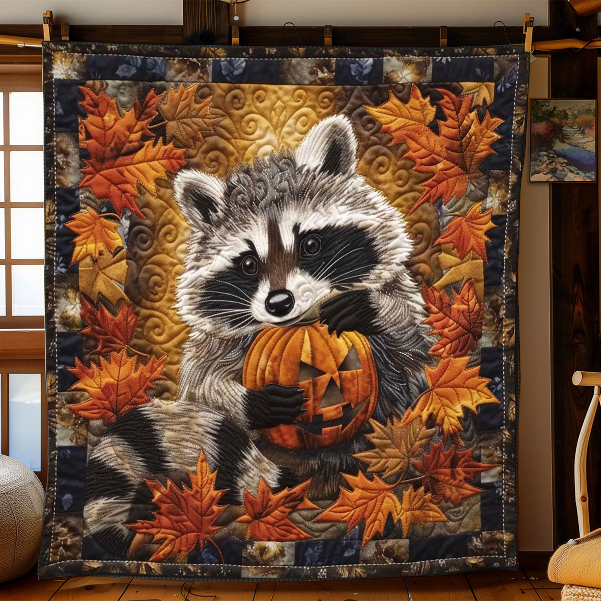 Enchanted Halloween Raccoon WN1508062CL Quilt Blanket