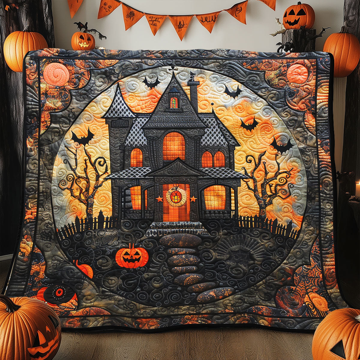 Halloween Mystical Mansion SR1508004CL Quilt Blanket