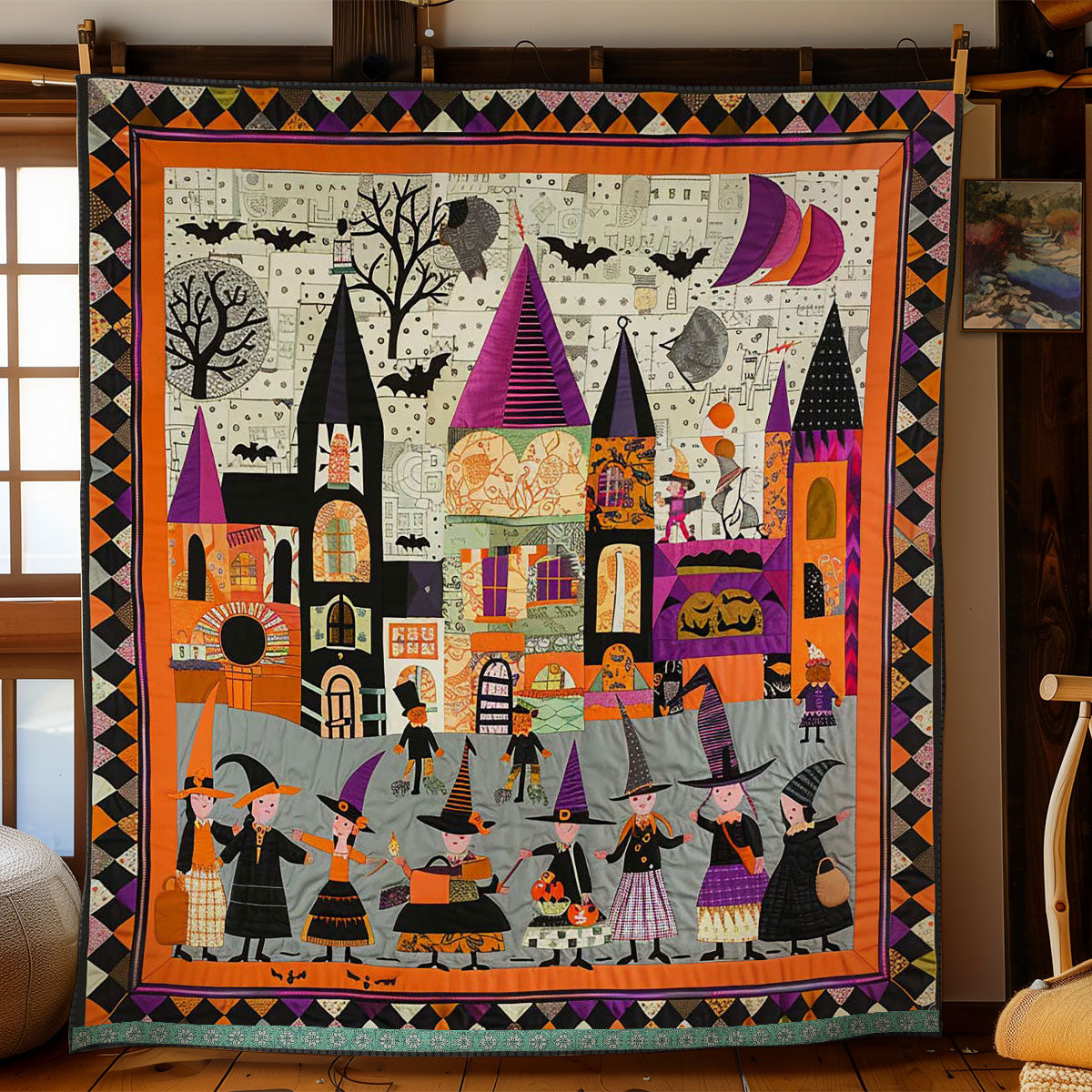 Halloween Witches' Trick Or Treat WN3008042CL Quilt Blanket