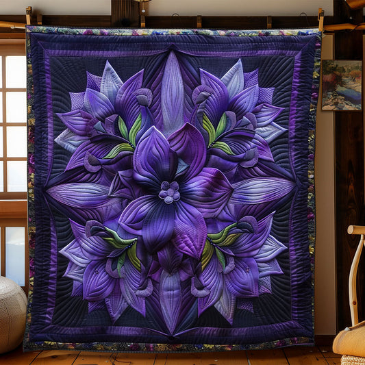 Purple Petals WN2208144CL Quilt Blanket