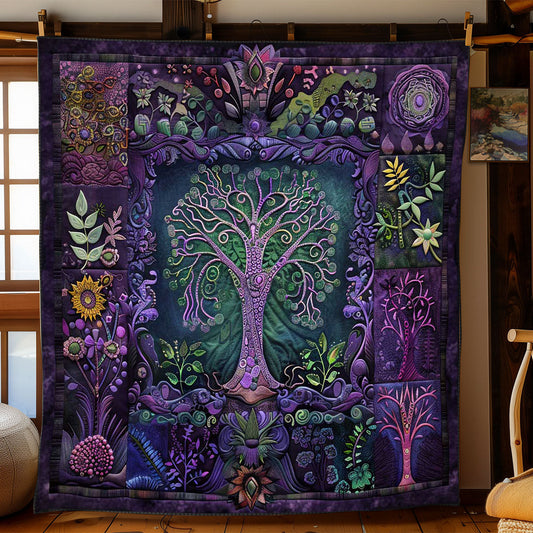 Purple Tree Of Balance WN2408163CL Quilt Blanket