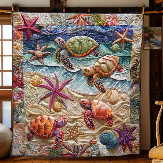 Seaside Turtle Sanctuary WN1408104CL Quilt Blanket