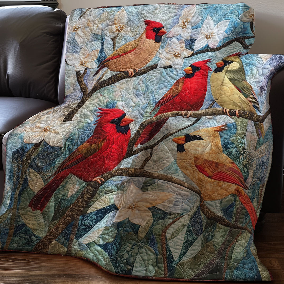 Spring Cardinals WM3107001CL Quilt Blanket