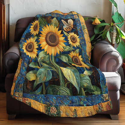 Sunflowers And Bee WN0208005CL Quilt Blanket