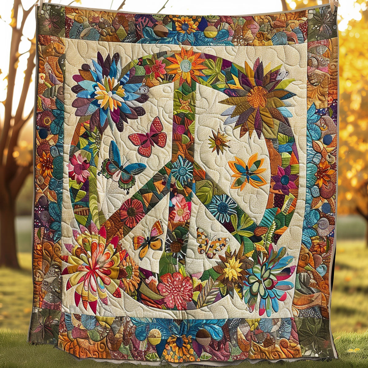 Trippy Hippie Sign SR1008032CL Quilt Blanket