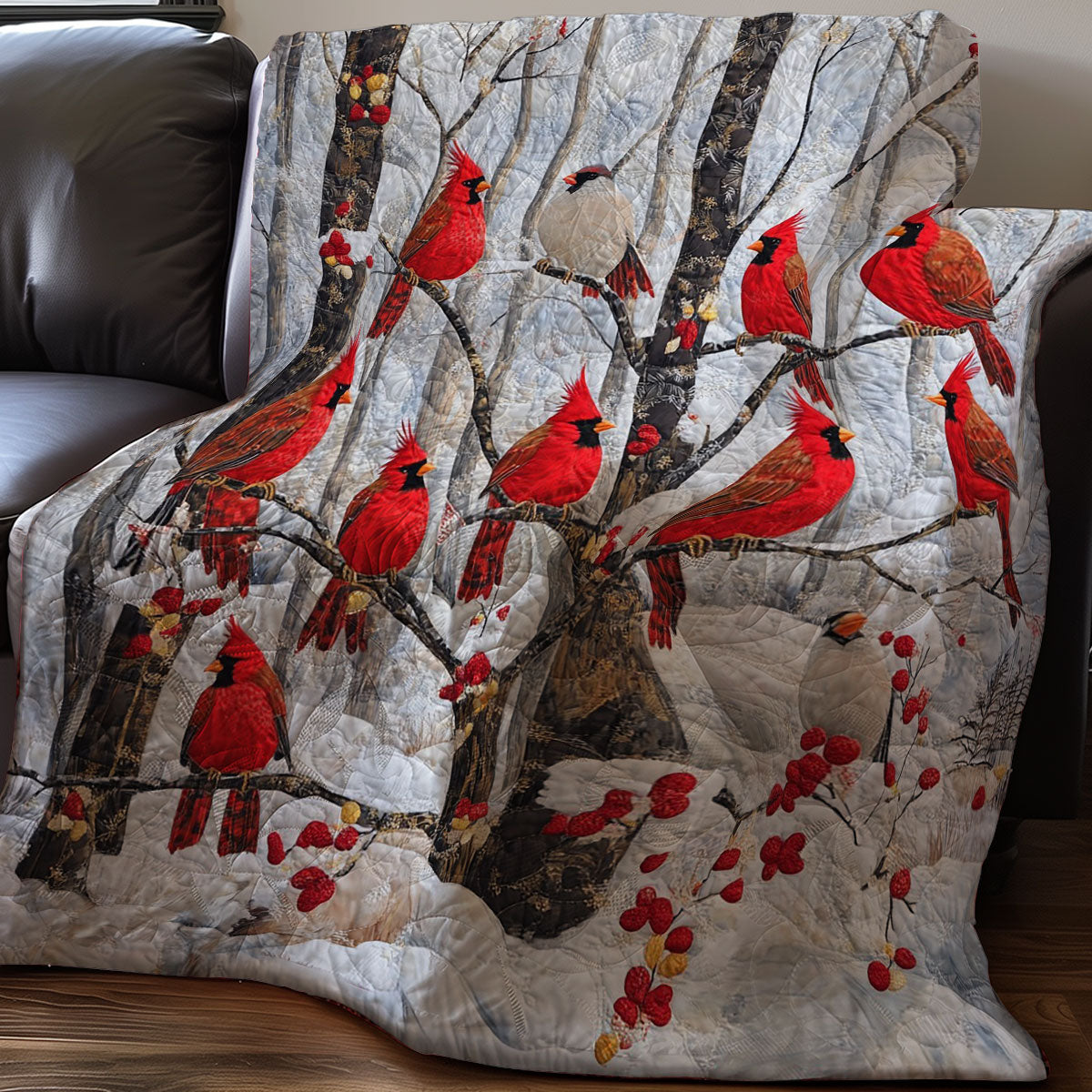 Winter Cardinals WM3107001CL Quilt Blanket