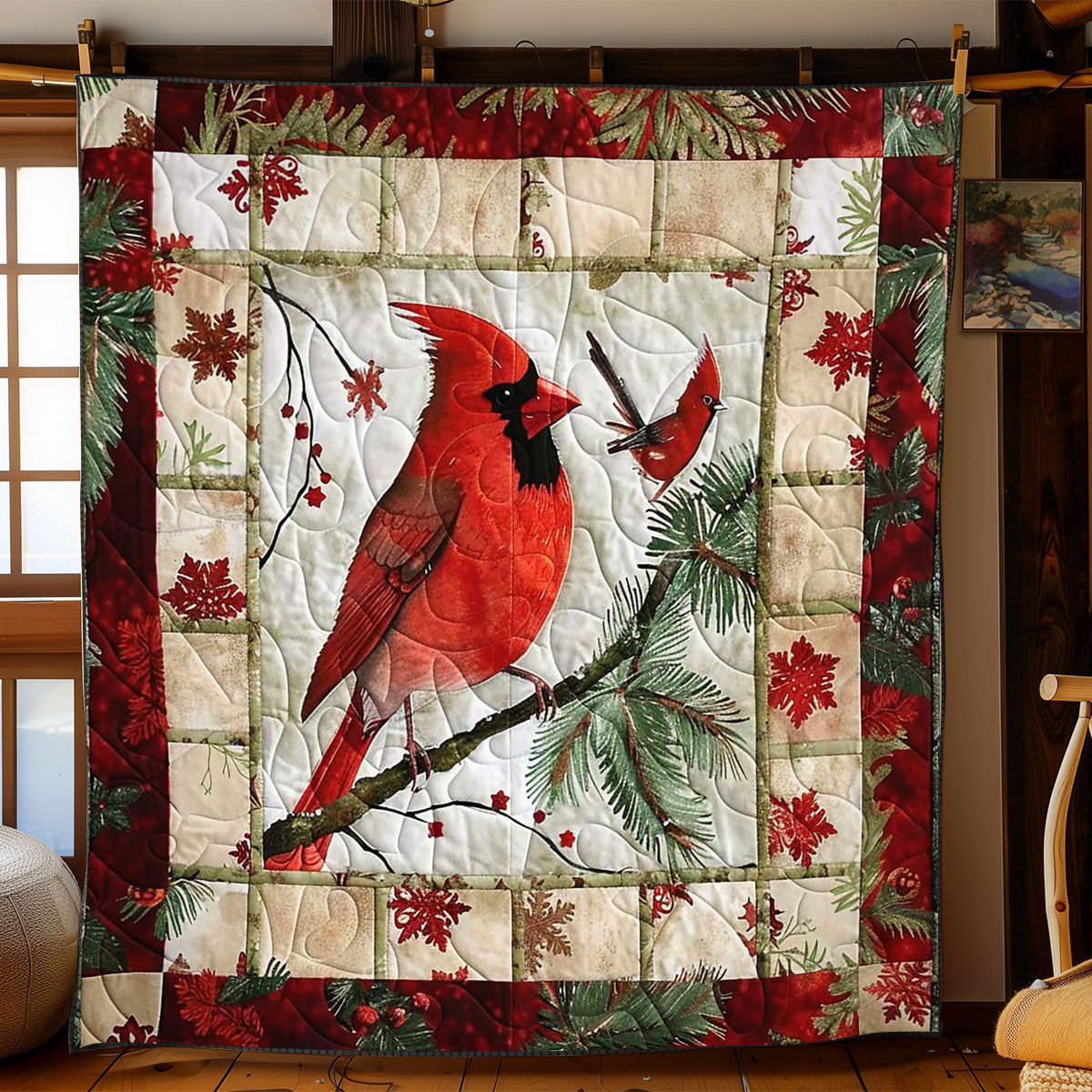 Winter Cardinal Magic WN1008072CL Quilt Blanket