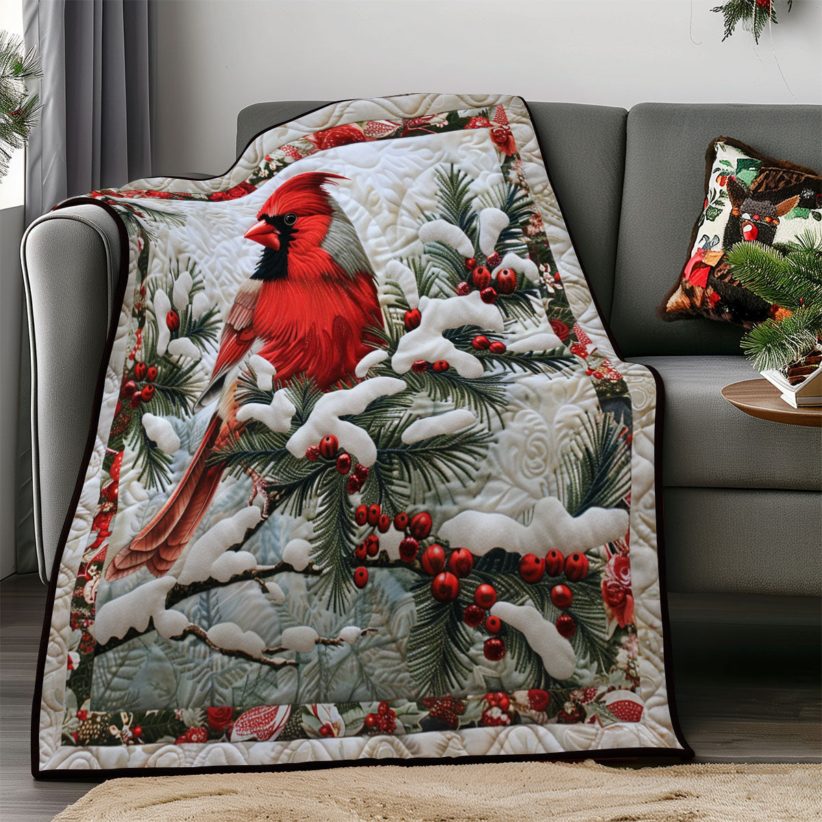 Winter Cardinal SR1908047CL Quilt Blanket