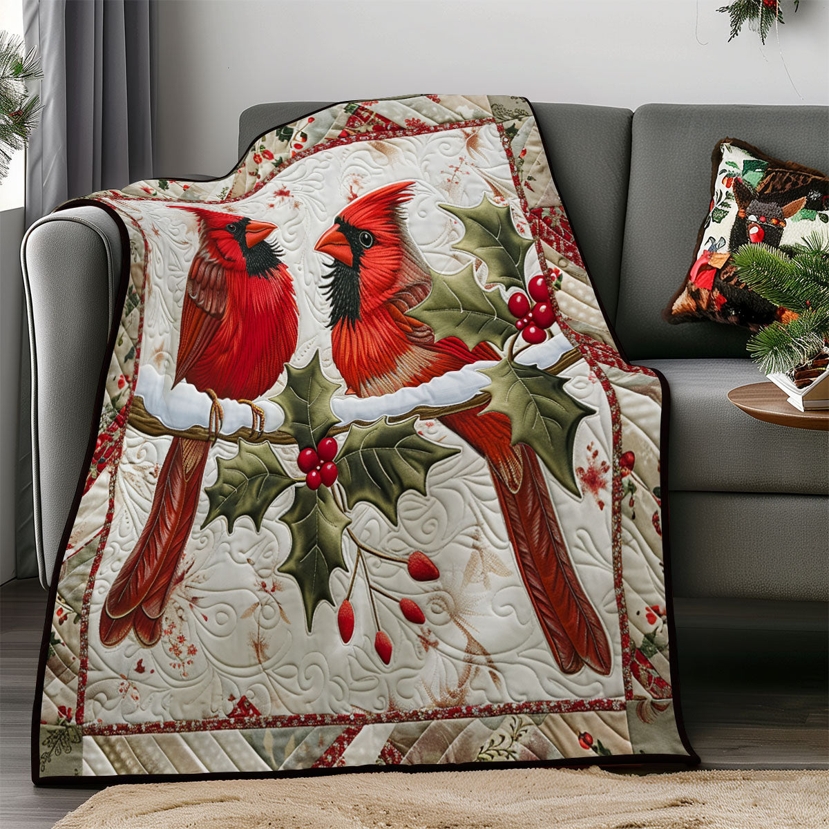 Winter Cardinal SR2308005CL Quilt Blanket